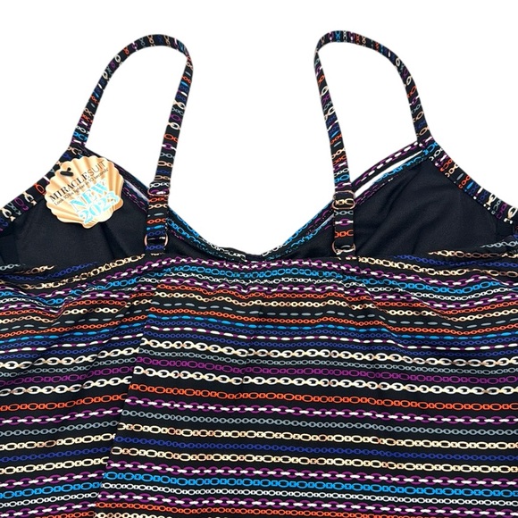 MiracleSuit Shimmer Links Love Knot Tankini Top Size 10 - Picture 8 of 16